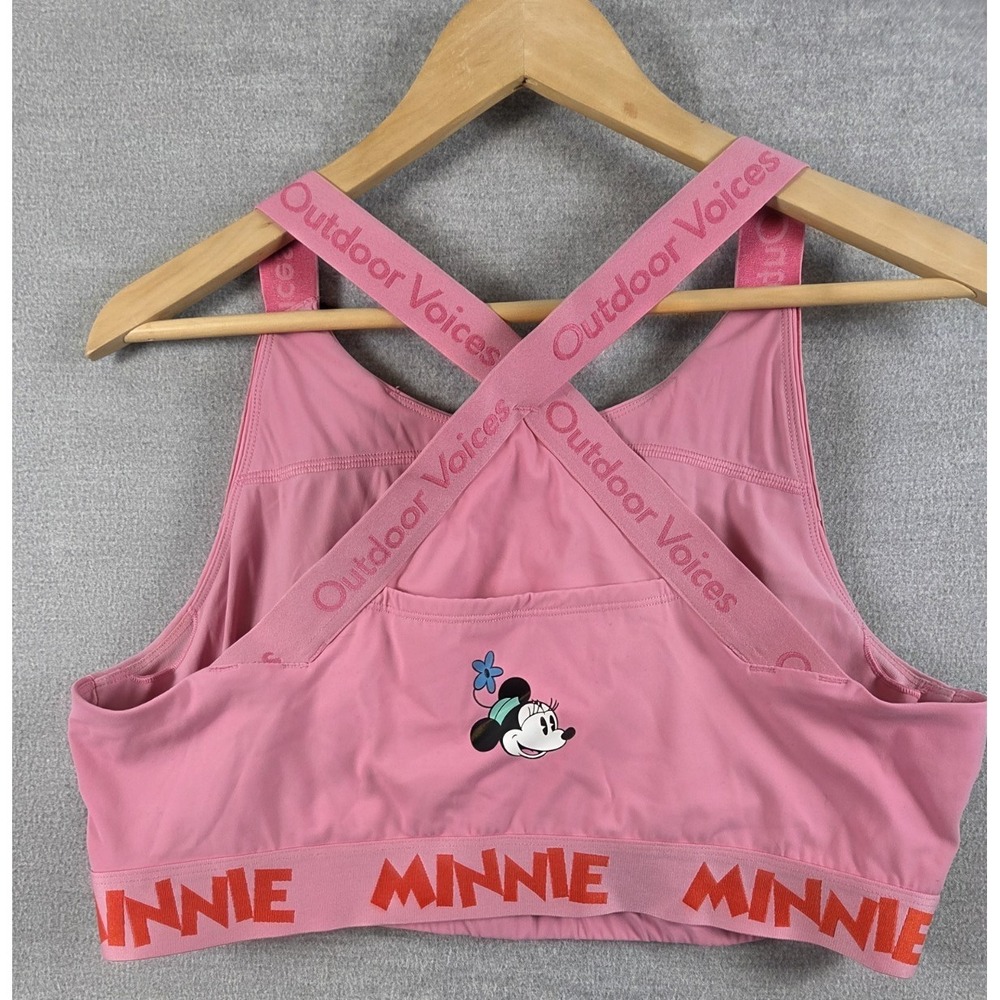 Outdoor Voices Disney Collab Minnie Mouse XL Sports Bra Pink Active Stretch